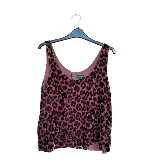 J.Crew Always Leopard Velvet Tank Top Size 10 Mob Wife Bold Y2K Animal Print - Picture 1 of 9